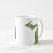 Mug Michigan Drapeau + Masse Carte (Devant droit)