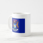 Mug Michigan Drapeau + Masse Carte (Devant gauche)