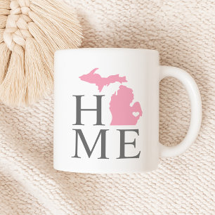 Mug Michigan Maison Rose et Grise Cœur d'État