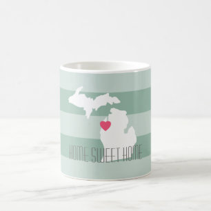 Mug Michigan Map Accueil Amour de l'état avec coeur pe