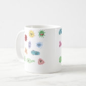 Mug Microbes Mignons Bactérie Virus Ecoli Microbiologi (Devant gauche)