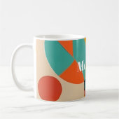 Mug Mid Century Art moderne Monogramme ou nom, géométr (Gauche)