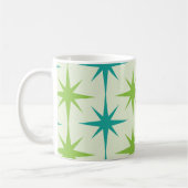 Mug Mid-Century Atomique Starburts Vert et Turquoise (Gauche)