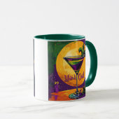 Mug Mid Century Mardi Gras Sunset Fleur De Lis Martini (Devant droit)