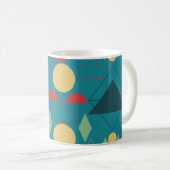 Mug Mid Century Mod géométrique Turquoise (Devant droit)