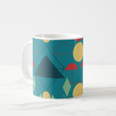 Mug Mid Century Mod géométrique Turquoise (Devant gauche)