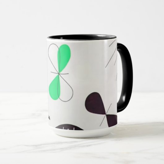 Mug Mid Century Modern Green Physics  (Devant droit)