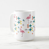 Mug Mid Century Modern Pink Flamingo Diamond Starburst (Devant gauche)