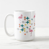 Mug Mid Century Modern Pink Flamingo Diamond Starburst (Gauche)