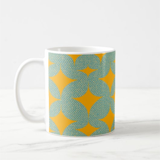 Mug Mid Century Modern Turquoise Diamond (Gauche)