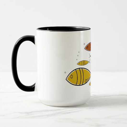 Mug Mid Century Moderne MCM Rétro Motif de poisson (Gauche)