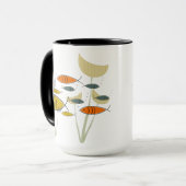 Mug Mid Century Moderne MCM Rétro Plantes de natation (Devant gauche)
