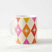 Mug Mid-Century Moderne Starbursauts sur Diamants Rétr (Devant gauche)