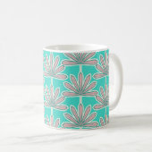 Mug Mid Century Palm feuille bleu (Devant droit)