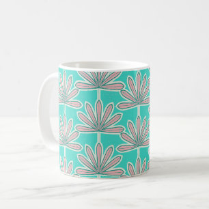 Mug Mid Century Palm feuille bleu