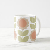 Mug  Mid-Century Pastel Pink Retro Floral Pattern (Devant droit)