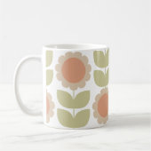 Mug  Mid-Century Pastel Pink Retro Floral Pattern (Gauche)