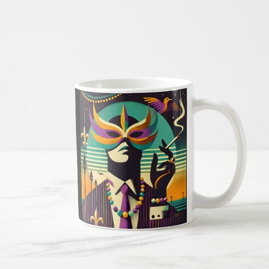 Mug Mid Century Retro 60s Mardi Gras The Smoking Man (Droite)