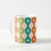 Mug Mid Century Retro Starbursts on ogee pattern  (Devant gauche)