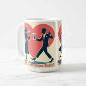 Mug Mid Century Valentine Hip Martini Dancing Couple (Devant gauche)