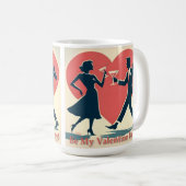 Mug Mid Century Valentine moderne Hip Dancing Couple (Devant droit)