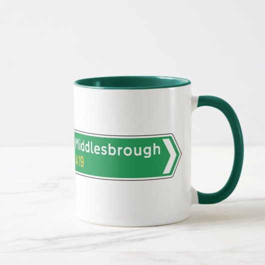 Mug Middlesbrough, panneau routier BRITANNIQUE (Droite)