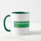 Mug Middlesbrough, panneau routier BRITANNIQUE (Gauche)