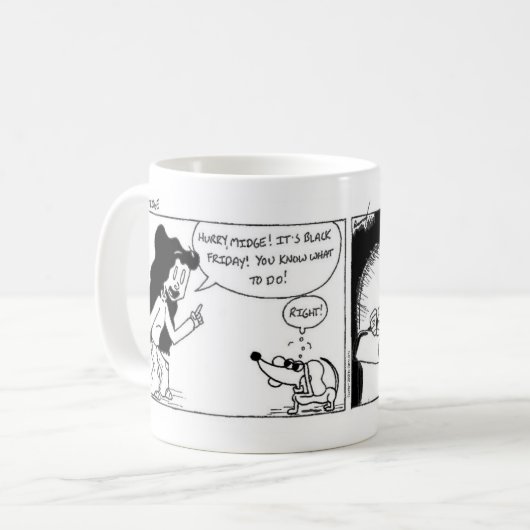 Mug Midge "Black Friday" Bande dessinée (Devant gauche)