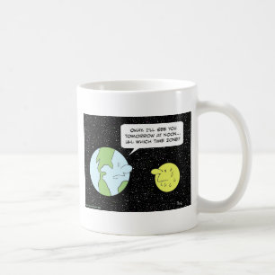 Mug midi de lune de la terre qui fuseau horaire