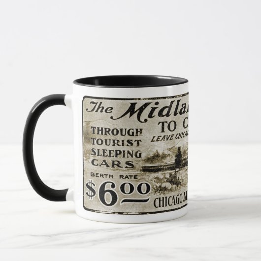Mug Midland Route Chicago Milwaukee St Paul RR 1890 (Gauche)