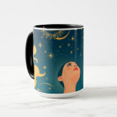 Mug Midnight Blue Gold Starry Sky Dreamer Custom (Devant gauche)