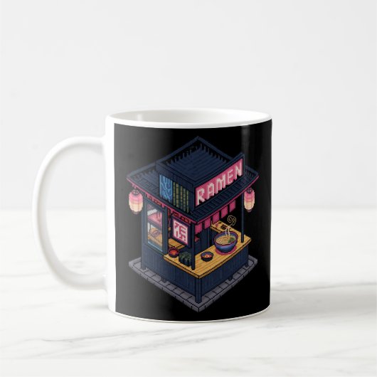 Mug Midnight Lofi Pixel Art Ramen Shop (Gauche)