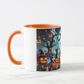 Mug Midnight Magic: Black Cats & Pumpkins Halloween  (Gauche)
