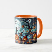 Mug Midnight Magic: Black Cats & Pumpkins Halloween  (Devant droit)