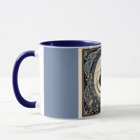 Mug Midnight Muse in a Petaled Moon Frame (Gauche)