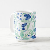 Mug Midsummer Rustic Blueberry Berry Motif d'été (Devant gauche)