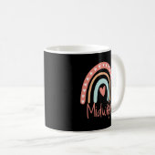 Mug Midwife Midwiferferry Gift Boho Rainbow (Devant droit)