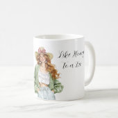 Mug Miel à une abeille rousse chapeau vert pull-over (Devant droit)