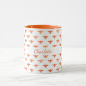Mug Miel abeilles or blanc script monogramme (Centre)