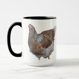 Mug Miel la poule de Wyandotte lacée par bleu