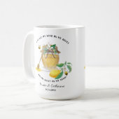 Mug Miel w Mignonnes Abeilles Fleur de Citron et Feuil (Devant gauche)