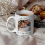 Mug Mieux ensemble arche photo mariage cadeau décorati<br><div class="desc">Mieux ensemble mariage photo en arc faire-part et mug cadeau. Design moderne monochrome noir et blanc.</div>