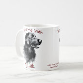 Mug Mignarde noir sur blanc ''Tea Time with My Lab'' (Devant gauche)