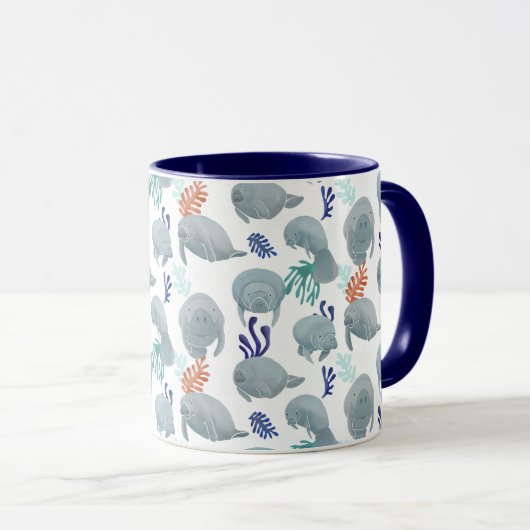 Mug Mignées Manates Avec Motif Bulles (Devant droit)