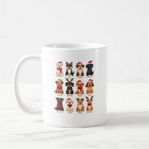 Mug Mignon 12 chiens Xmas drôle amateurs de chiens Noë
