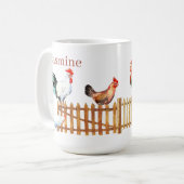 Mug mignon amateur de poulet ajouter le nom (Devant gauche)