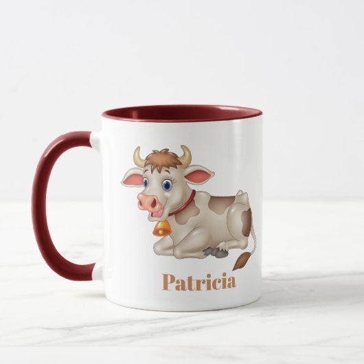 Mug mignon amateur de vache ajouter le nom (Gauche)