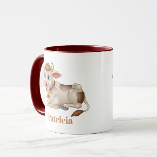 Mug mignon amateur de vache ajouter le nom (Devant gauche)