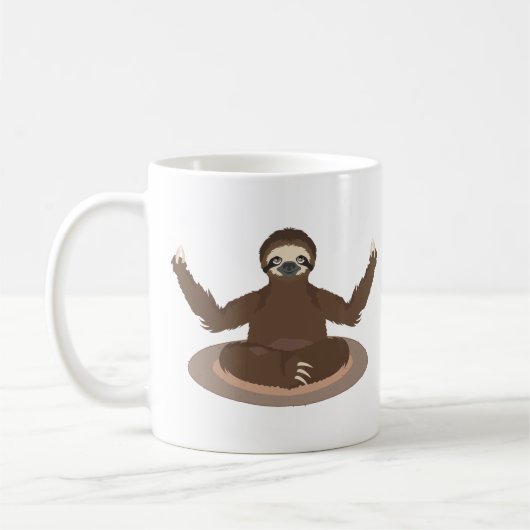Mug mignon animal paresseux faisant du yoga (Gauche)