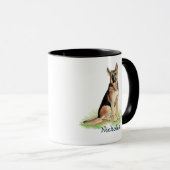 Mug Mignon art d'animal de compagnie chien de berger a (Devant droit)
